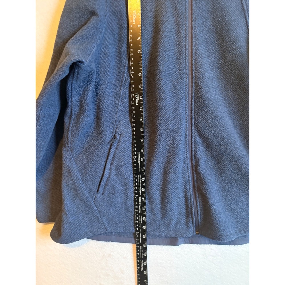 ATHLETA Blue Herringbone Stroll Fleece Full Zip‎ Jacket Women Plus Size 2X - Picture 7 of 10